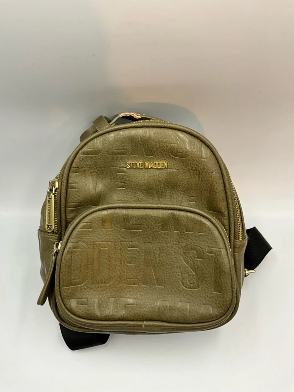 Steve Madden Mini Backpack Olive with Tassel Charm